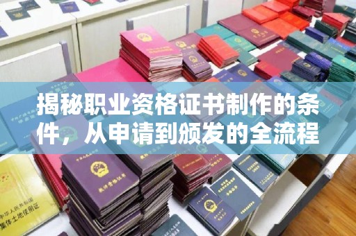 枣阳揭秘职业资格证书制作的条件，从申请到颁发的全流程解析